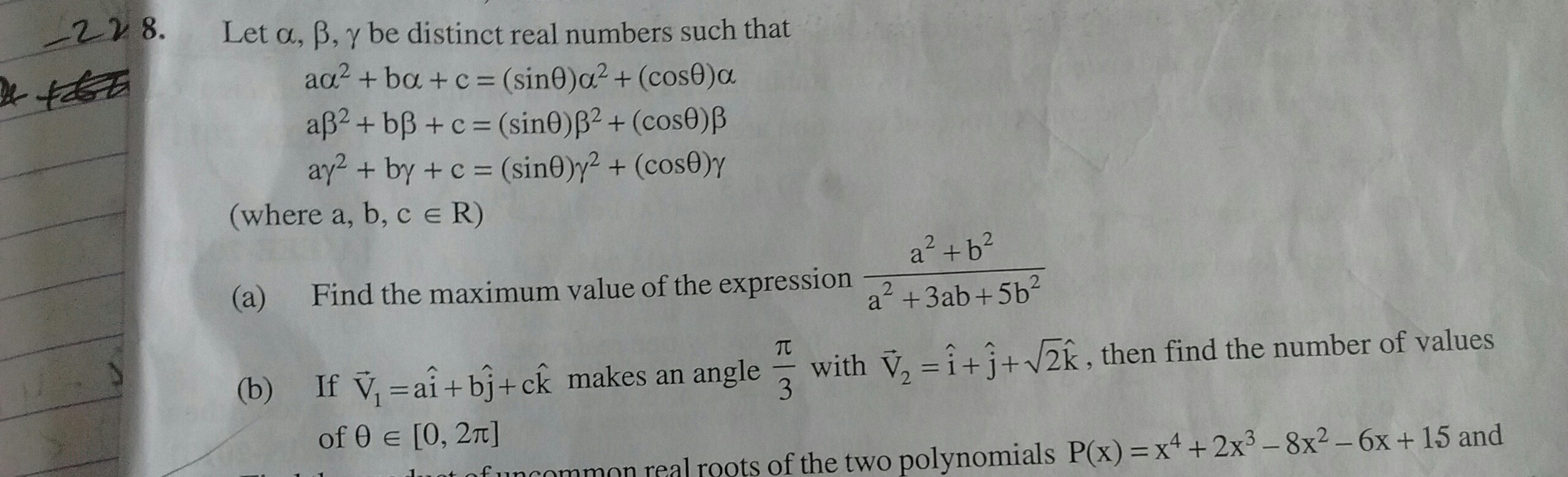 Question image for Ans a) 2 b) 3 pls answer this question quickly .